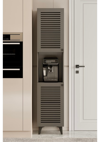 Sümer Panjur Kapaklı Açık Raflı Mdf Banyo Dolabı- Kiler Dolabı- Mutfak Dolabı - Çok Amaçlı Saklama Dolabı