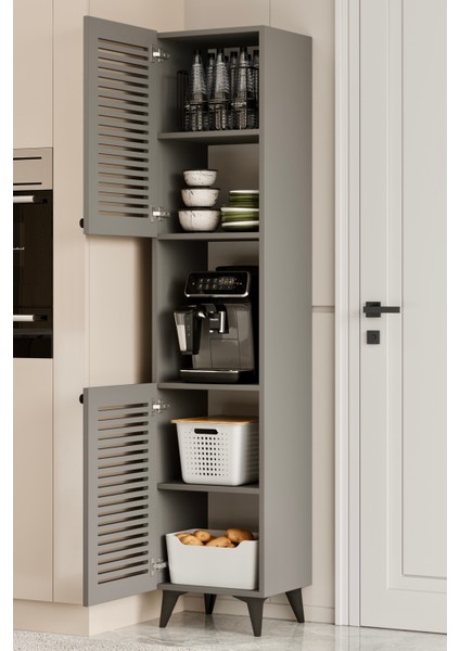 Sümer Panjur Kapaklı Açık Raflı Mdf Banyo Dolabı- Kiler Dolabı- Mutfak Dolabı - Çok Amaçlı Saklama Dolabı fiyatları