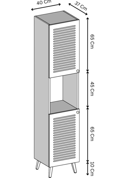 Sümer Panjur Kapaklı Açık Raflı Mdf Banyo Dolabı- Kiler Dolabı- Mutfak Dolabı - Çok Amaçlı Saklama Dolabı fırsatları