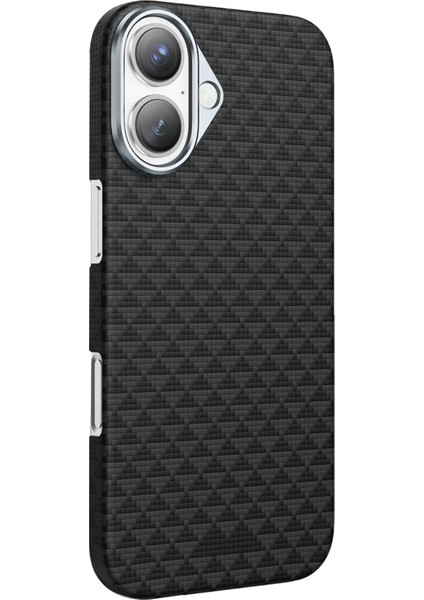 Apple iPhone 17 Air Kılıf Magsafe Şarj Özellikli Süper Ince Aramid Karbon Fiber Paris Desen Kevlar modelleri