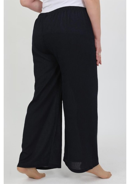 Kadın Büyük Beden Bürümcük Pantolon Lacivert indirimleri