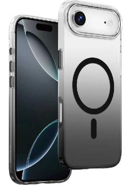 Apple iPhone 17 Air Uyumlu Kılıf Renk Geçişli Şeffaf Renkli Magsafe Halkalı Kapak