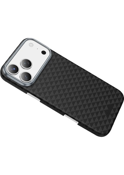iPhone 17 Pro Max Kılıf Magsafe Şarjlı Süper Ince Aramid Karbon Fiber Paris Desen Kevlar Kapak fırsatları