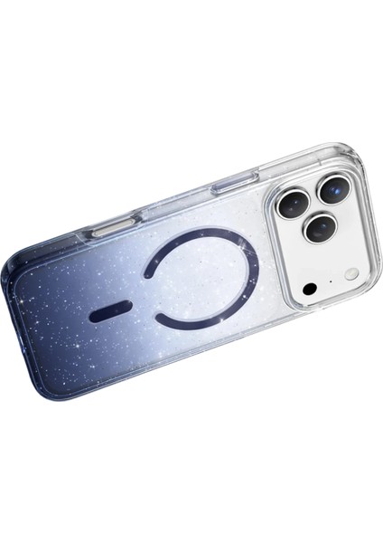 iPhone 17 Pro Uyumlu Magsafe Özellikli Renk Geçişli Simli Işıltılı Şeffaf Lillian Kapak modelleri