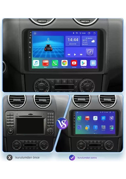 2006-2011 Mercedes ml Özel 9inç 8gb Ram 128GB Depolama, Wi-Fi & Carplay Destekli Multimedya Navigasyon Sistemi fırsatları