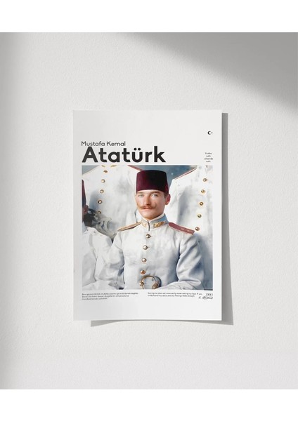 Çerçevesiz Poster Genç Subay Mustafa Kemal