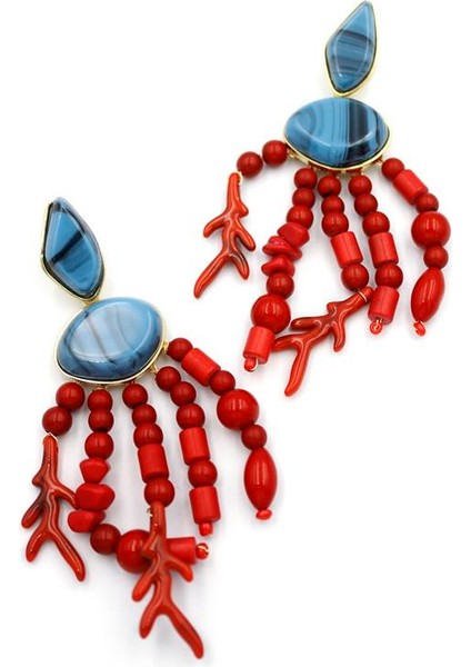 Mercan Küpe - Kırmızı