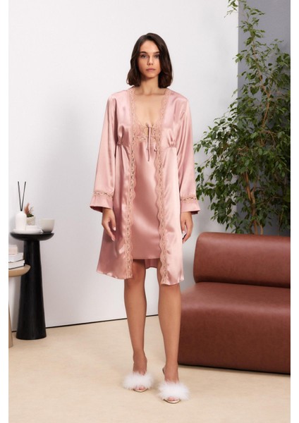 Saten Dörtlü Gelin Çeyiz Seti - 7010 Brandy fiyatları