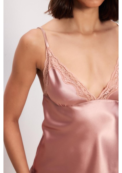 Saten Dörtlü Gelin Çeyiz Seti - 7010 Brandy