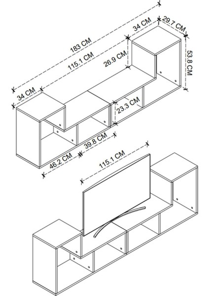 Çok Amaçlı Fonksiyonel Tv Ünitesi Raflı Tv Sehpası Televizyon Sehpası fiyatları