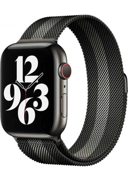 Apple Watch 38MM Metal Mıknatıslı Kordon - SIYAH-BEYAZ-(5796) - M630R565-K23630