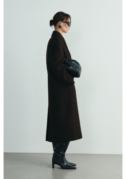 Acı Kahve Dora Uzun Oversize Kaban