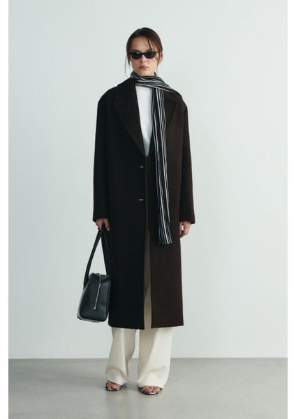 Acı Kahve Dora Uzun Oversize Kaban