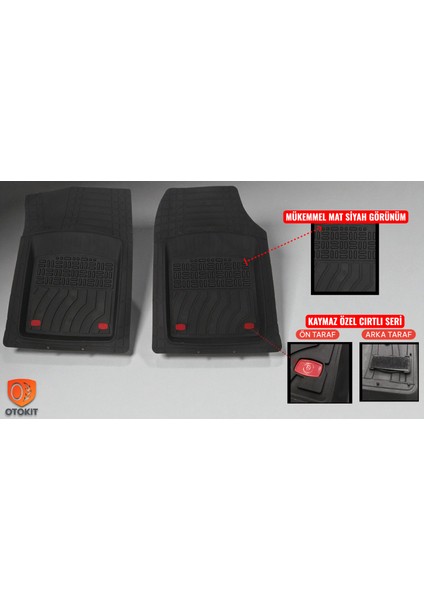 Fiat Bravo 2010 Uyumlu Havuzlu Ünıversal Pro Max Oto Paspas Siyah - Mavi modelleri