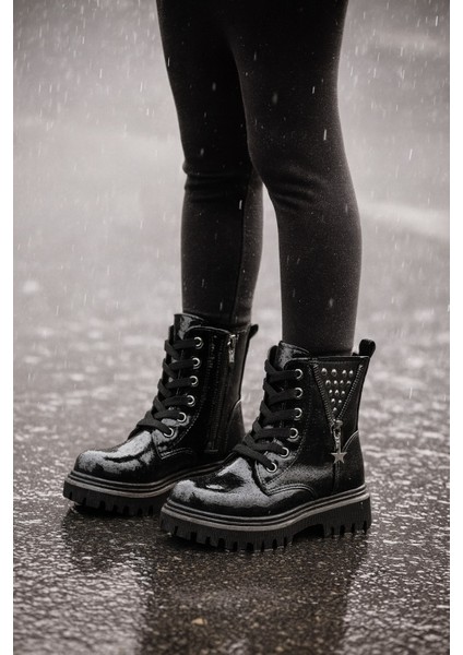 Ortopedik Bağcıklı Fermuarlı Kız Çocuk Bot Ayakkabı Siyah Kız Çocuk Bot fiyatları