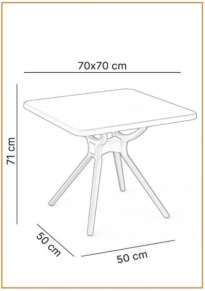 Yerli Üretim Katlanır Kare Masa 70X70 | Kafe, Bahçe, Restoran ve Oteller Için Ideal modelleri