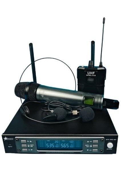 STP-PRO-601-EY - Uhf Telsiz Mikrofon - 1 El 1 Yaka + Kafa - 2X99 Kanal
