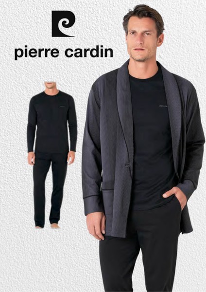 Erkek Giyim Kutulu 3 Parça %100 Pamuklu Robdöşambır & Uzun Kollu Pijama Takımı Set (Çorap Hediyeli) fiyatları