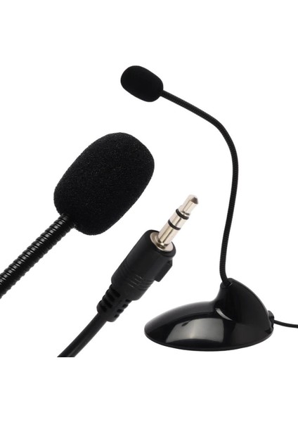 Masaüstü Bilgisayar Mikrofonu 3.5 mm Jacklı 1.8 Metre Kablolu Süngerli