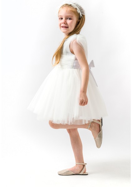 Kız Bebek Kız Çocuk Doğum Günü Parti Düğün Elbise Kolsuz Taçlı Fırfırlı Tüllü Tütülü Tütü Astarlı