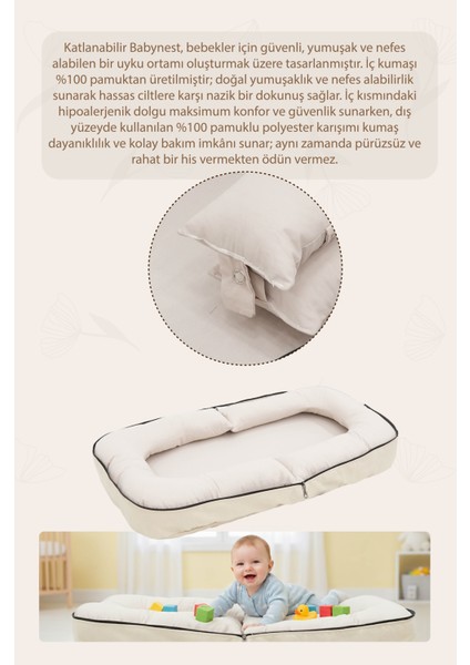 0-6 Ay Katlanabilir Babynest Bebek Yatağı, Taşınabilir Anne Yanı Yatağı Çantalı Foldable Serisi modelleri