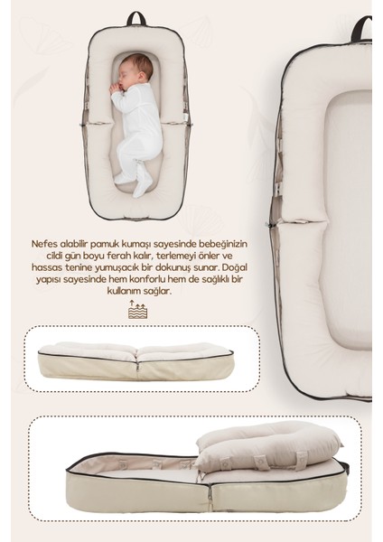 0-6 Ay Katlanabilir Babynest Bebek Yatağı, Taşınabilir Anne Yanı Yatağı Çantalı Foldable Serisi fırsatları