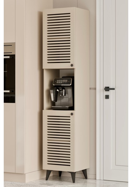 Sümer Panjur Kapaklı Açık Raflı Mdf Banyo Dolabı- Kiler Dolabı- Mutfak Dolabı - Çok Amaçlı Saklama Dolabı