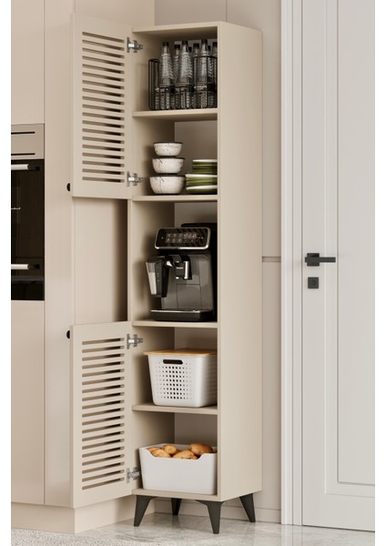 Sümer Panjur Kapaklı Açık Raflı Mdf Banyo Dolabı- Kiler Dolabı- Mutfak Dolabı - Çok Amaçlı Saklama Dolabı modelleri