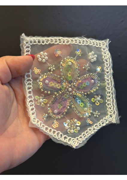 Boncuk Pul Işleme Cep Arma Dikiş Aplike 14X12 cm modelleri