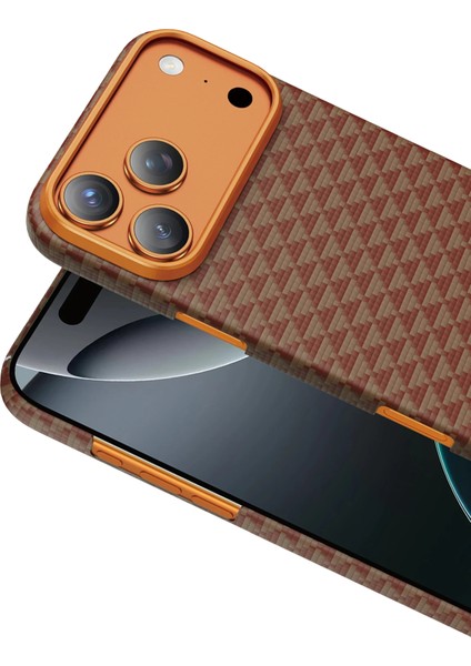 iPhone 17 Pro Max Kılıf Magsafe Şarjlı Süper Ince Aramid Karbon Fiber Paris Desen Kevlar Kapak fiyatları