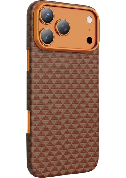 iPhone 17 Pro Max Kılıf Magsafe Şarjlı Süper Ince Aramid Karbon Fiber Paris Desen Kevlar Kapak modelleri