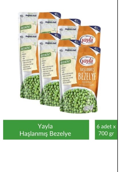 Haşlanmış Bezelye 700 gr x 6 Adet