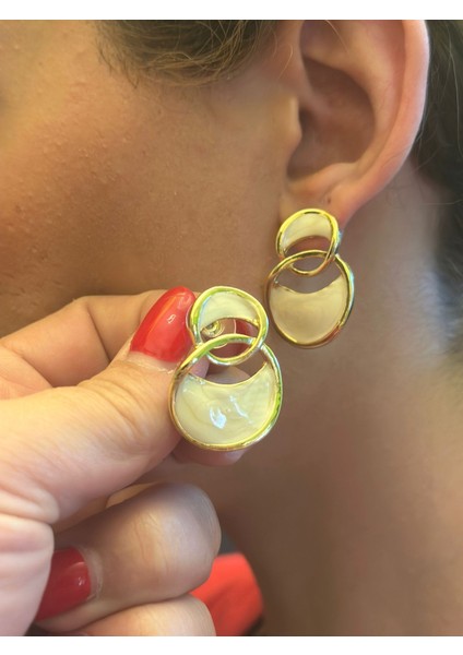 Sedefli Renkli Kadın Küpe 3 cm fiyatları