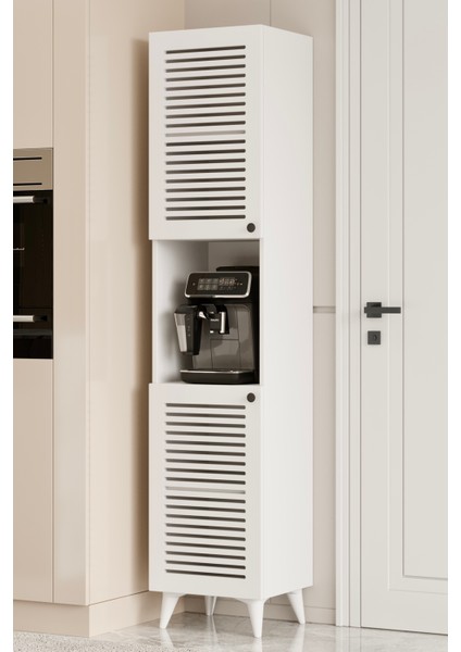 Sümer Panjur Kapaklı Açık Raflı Mdf Banyo Dolabı- Kiler Dolabı- Mutfak Dolabı - Çok Amaçlı Saklama Dolabı