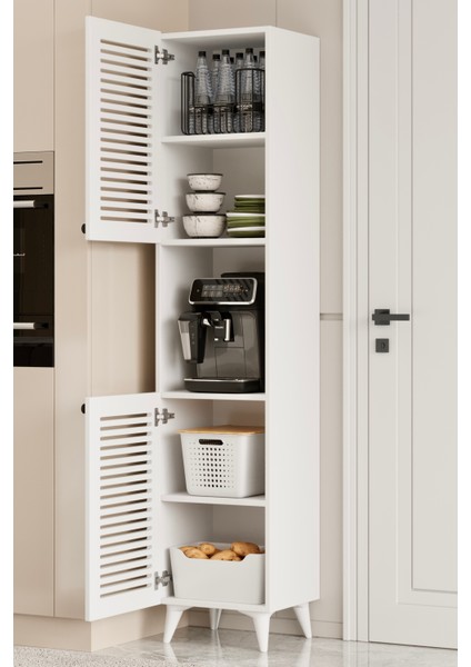 Sümer Panjur Kapaklı Açık Raflı Mdf Banyo Dolabı- Kiler Dolabı- Mutfak Dolabı - Çok Amaçlı Saklama Dolabı modelleri