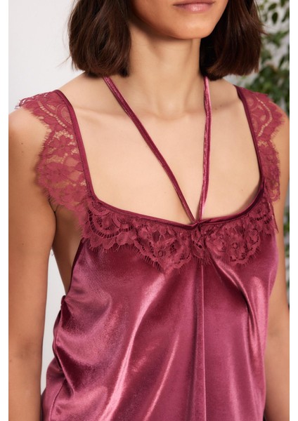 Kadife Saten 3'lü Kadın Pijama Takımı - 2845 indirimleri