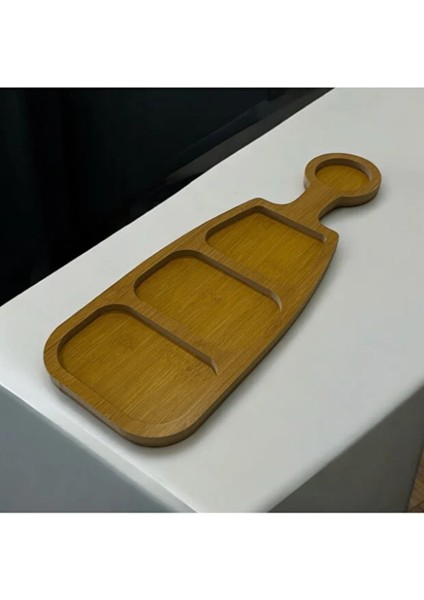 3 Bölmeli Ahşap(Mdf) Dikdörtgen Sunum Tabağı 40CM