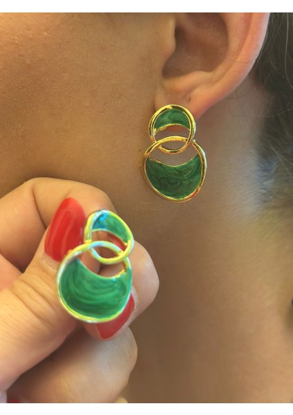 Sedefli Renkli Kadın Küpe 3 cm modelleri