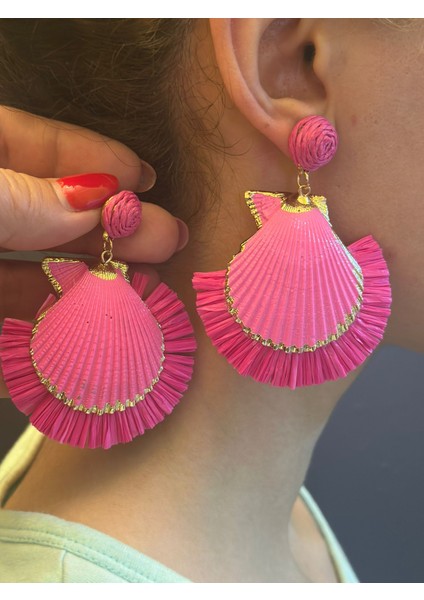 El Yapımı Midye Kadın Küpe 8 cm fiyatları