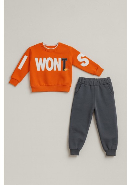 Yazı Baskılı Üç Ip Erkek Çocuk Takım fiyatları