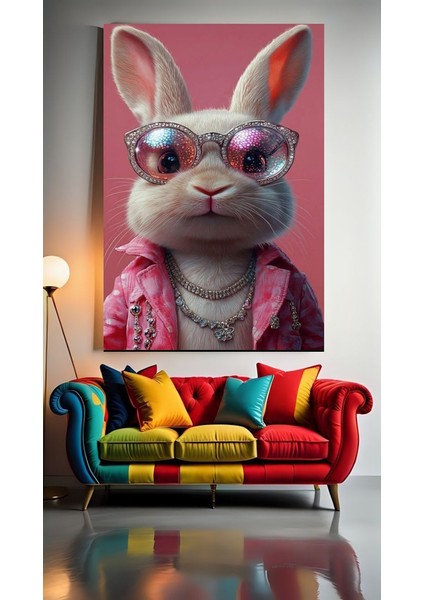 Havalı Tavşan :) Ev Duvar Salon Güzellik Salonu Ofis Dükkan Dekarasyon Kanvas Tablo