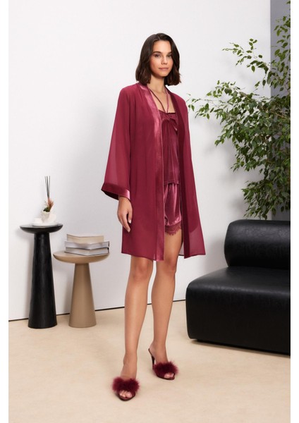 Kadife Saten 3'lü Kadın Pijama Takımı - 2845 fiyatları