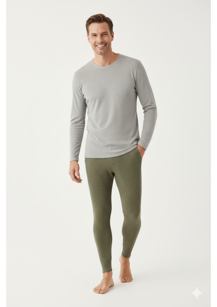 Erkek Kışlık Yünlü Termal Içlik Kalın Triko Örme Düz Renk Sıcak Tutar Rahat Tam Kalıp