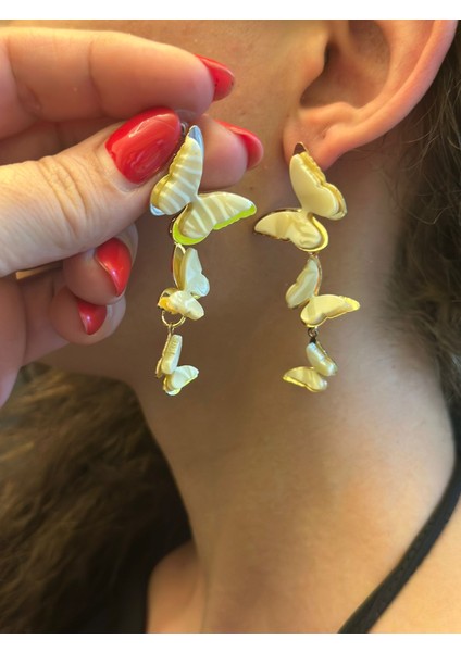 Sedef Kelebekli Kadın Küpe modelleri