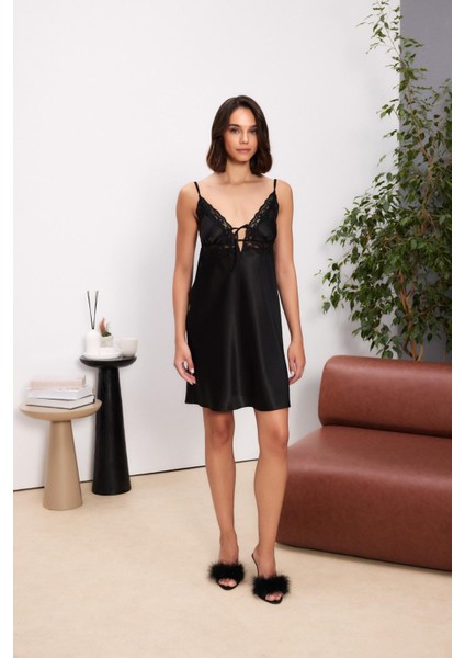 Saten Dörtlü Gelin Çeyiz Seti - 7010 Siyah indirimleri