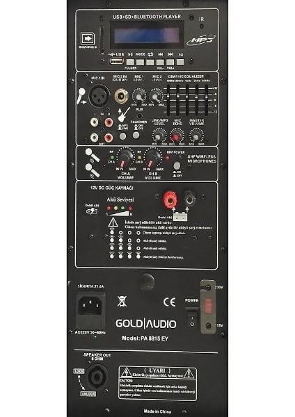 15 Inç 38 cm Taşınabilir Amfili Hoparlör Kabini - 2 Mikrofonlu El+Yaka fiyatları