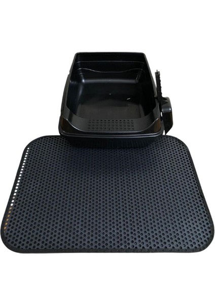 Elekli Açık Kedi Tuvaleti + Kedi Kum Paspası + Kum Küreği Hediyeli Set