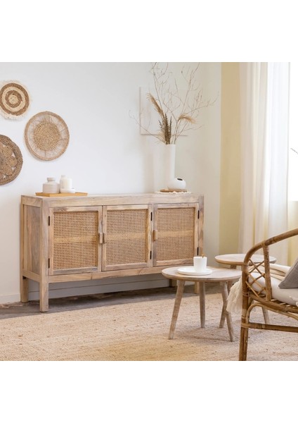 Mango Model Masif Ahşap Hazeranlı Konsol