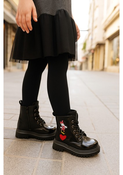 Ortopedik Bağcıklı Fermuarlı Kız Çocuk Bot Ayakkabı Siyah Kız Çocuk Bot fiyatları