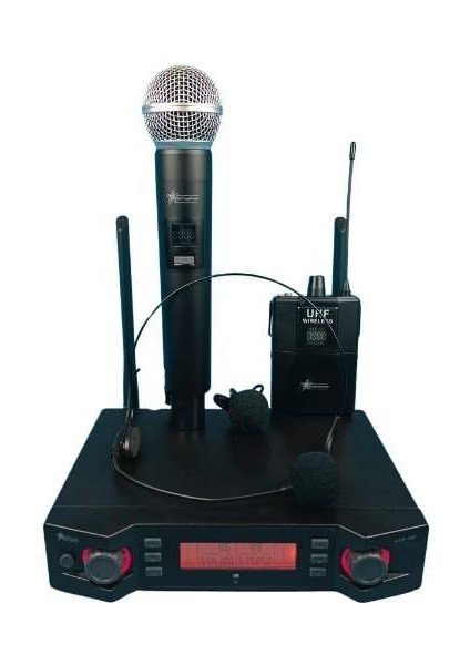 STP-301 Eyk - Uhf Telsiz Mikrofon - 1 El 1 Yaka + Kafa - 2X99 Kanal